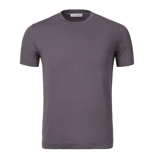 Cruciani Crew-Neck Stretch-Cotton T-Shirt in Lilac - SARTALE