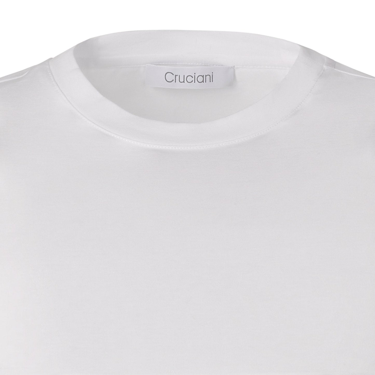 Cruciani Crew-Neck Stretch-Cotton T-Shirt in White - SARTALE