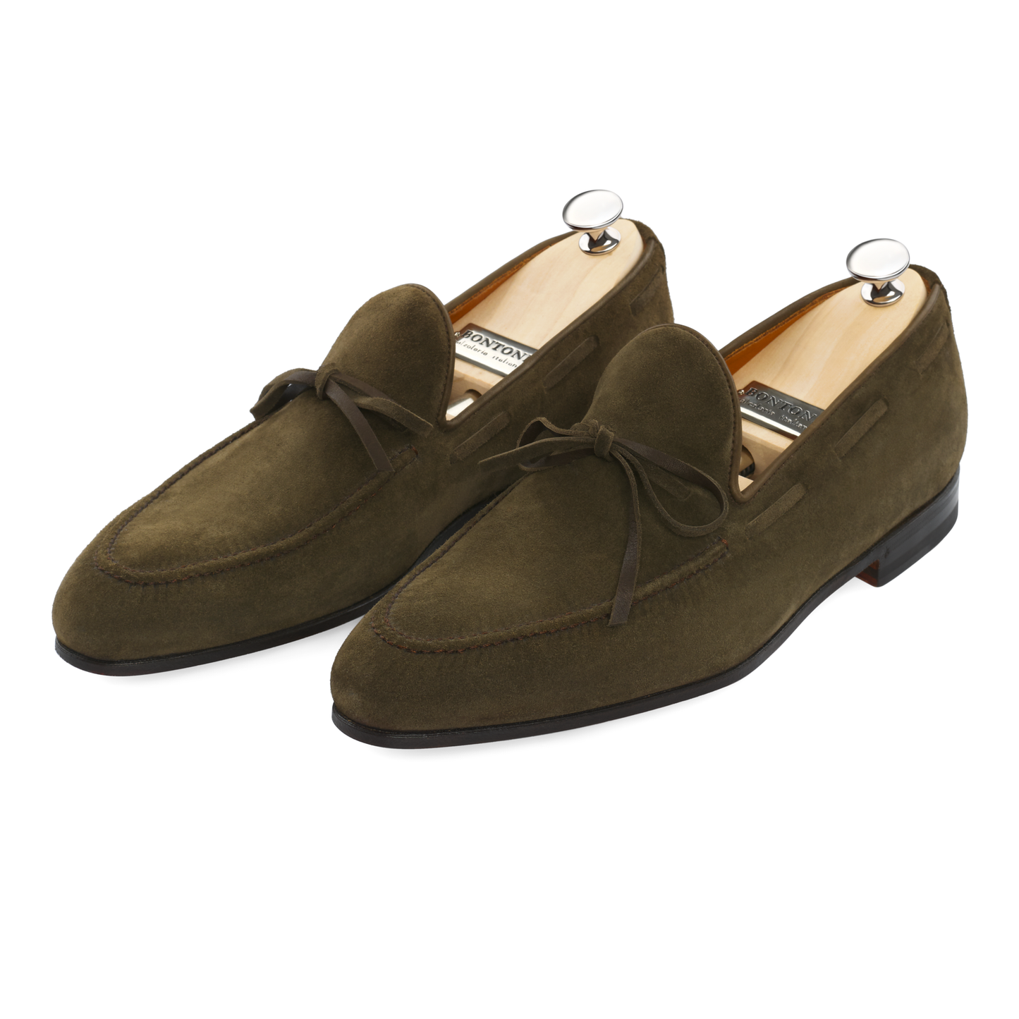 Bontoni "De Sica" Suede Loafer with Hand-Stitched Details - SARTALE