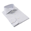 Emanuele Maffeis Pinstriped Cotton White and Blue Shirt with Shark Collar - SARTALE