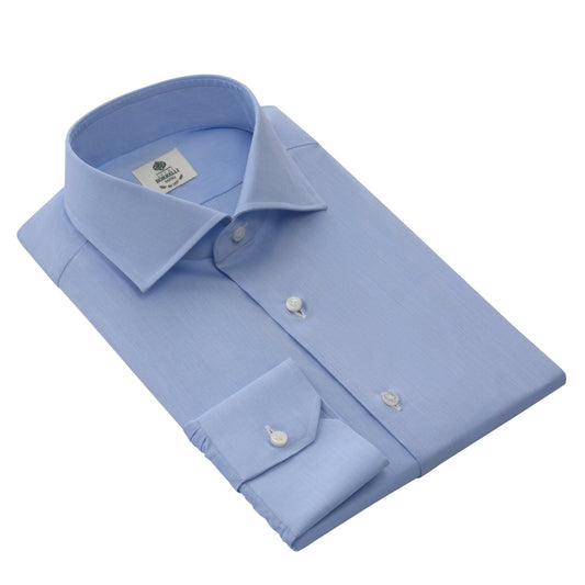 Luigi Borrelli Classic Cotton Shirt in Light Blue - SARTALE