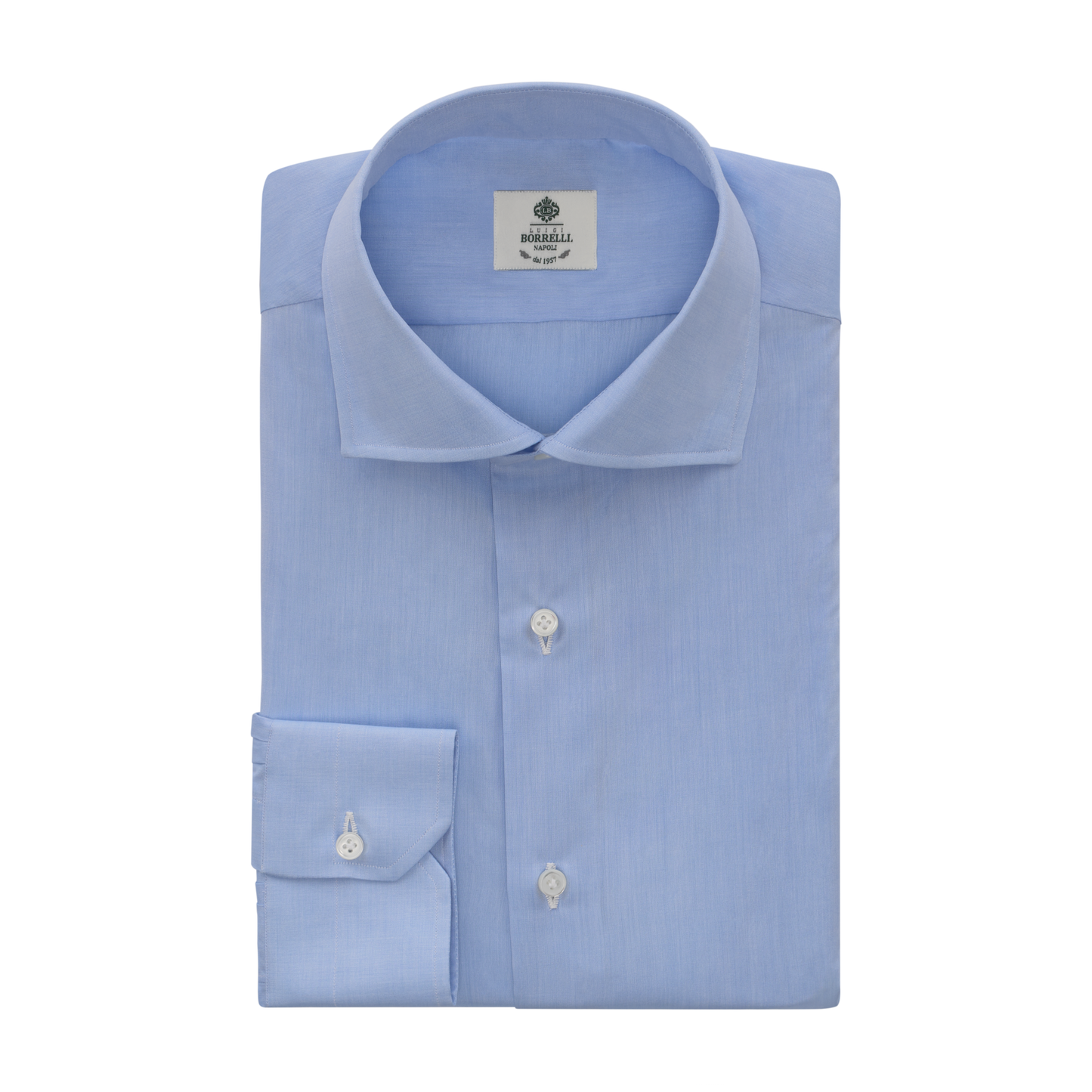 Luigi Borrelli Classic Cotton Shirt in Light Blue - SARTALE