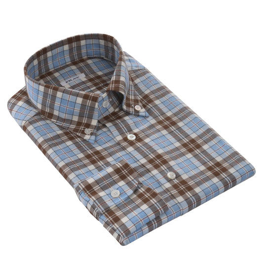 Checked Cotton-Blend Shirt in Multicolor