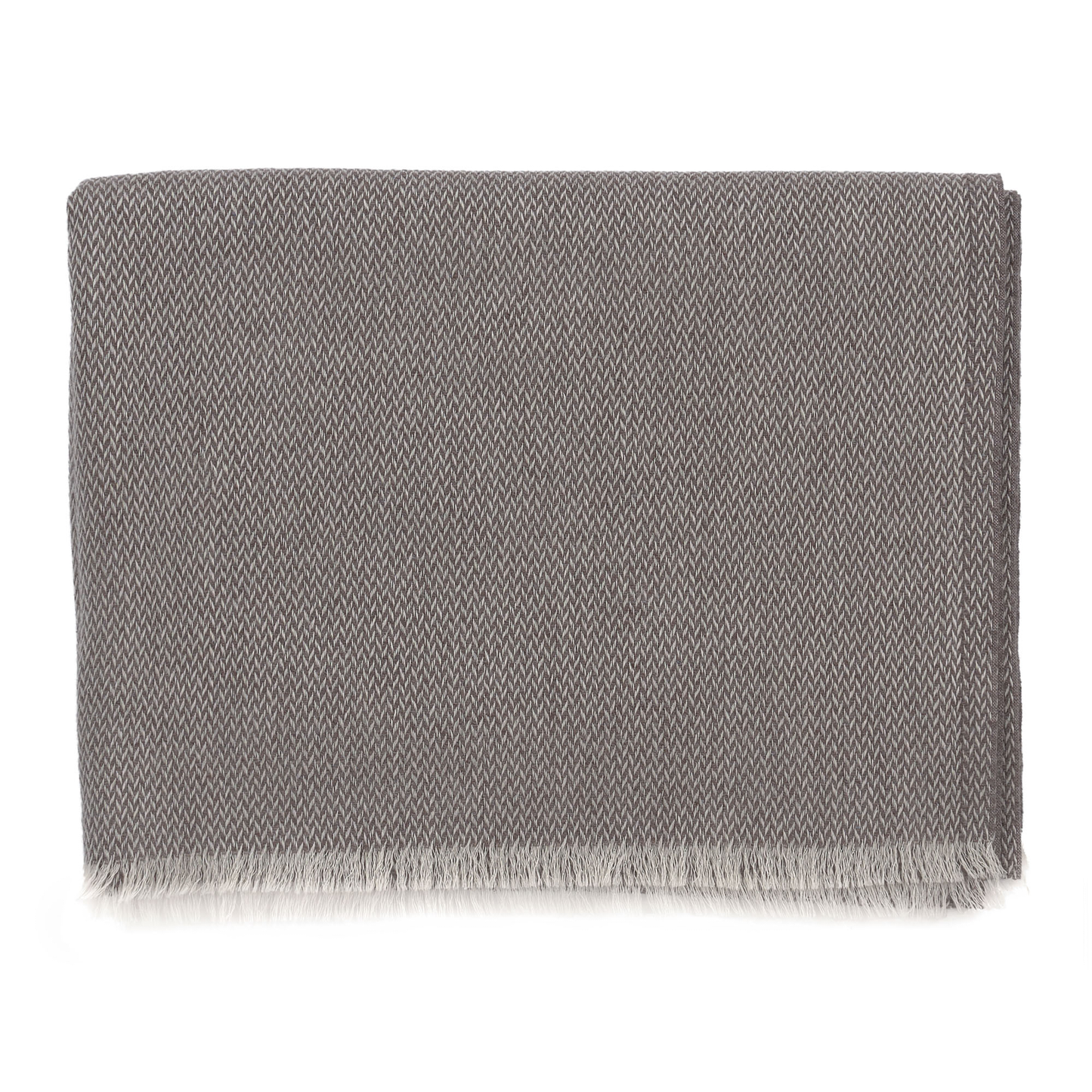 Loro Piana Cashmere, Wool and Silk-Blend Herringbone Scarf in Taupe - SARTALE