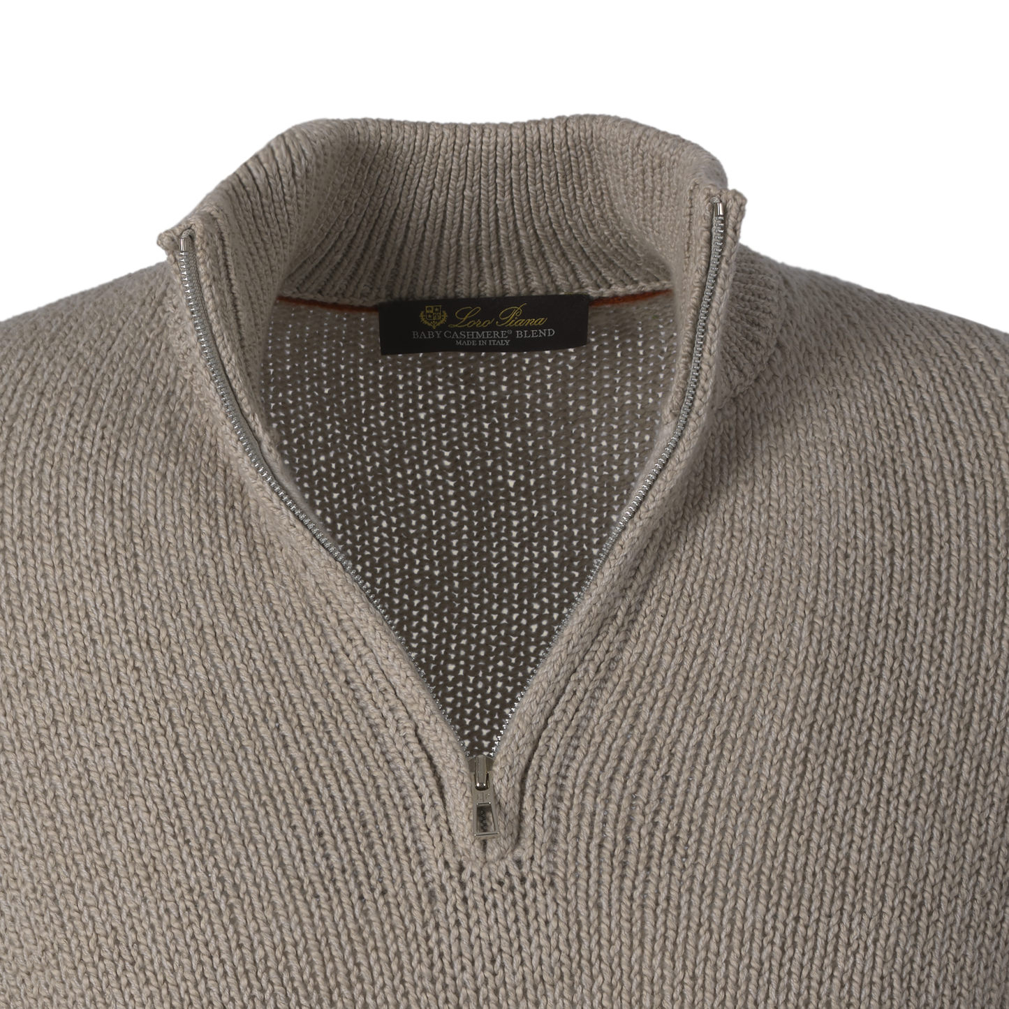 Loro Piana Cotton and Cashmere-Blend Half-Zip Sweater in Beige - SARTALE
