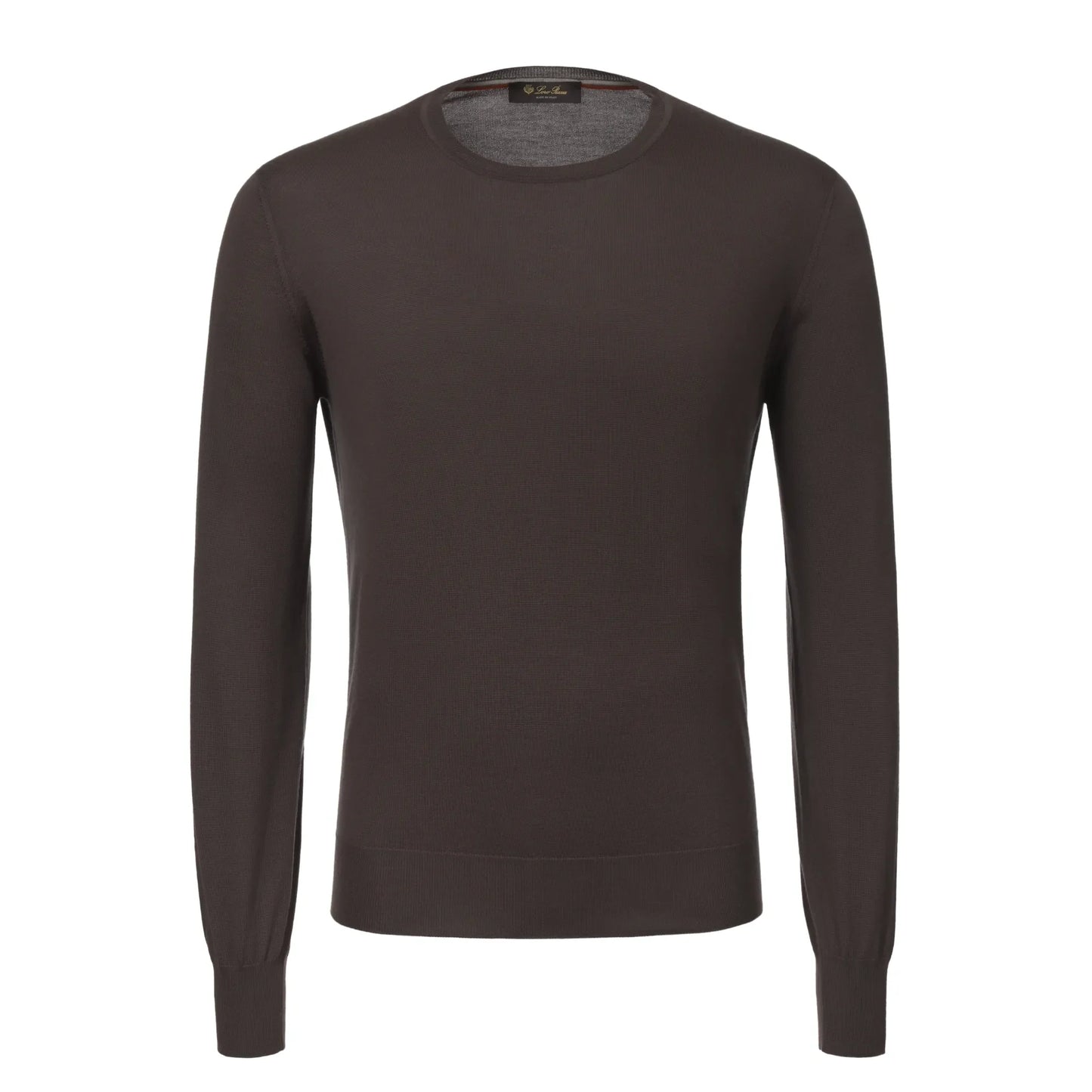 Crew-Neck Cashmere Sweater in Brown