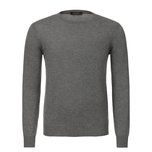 Crew-Neck Cashmere Sweater in Grey