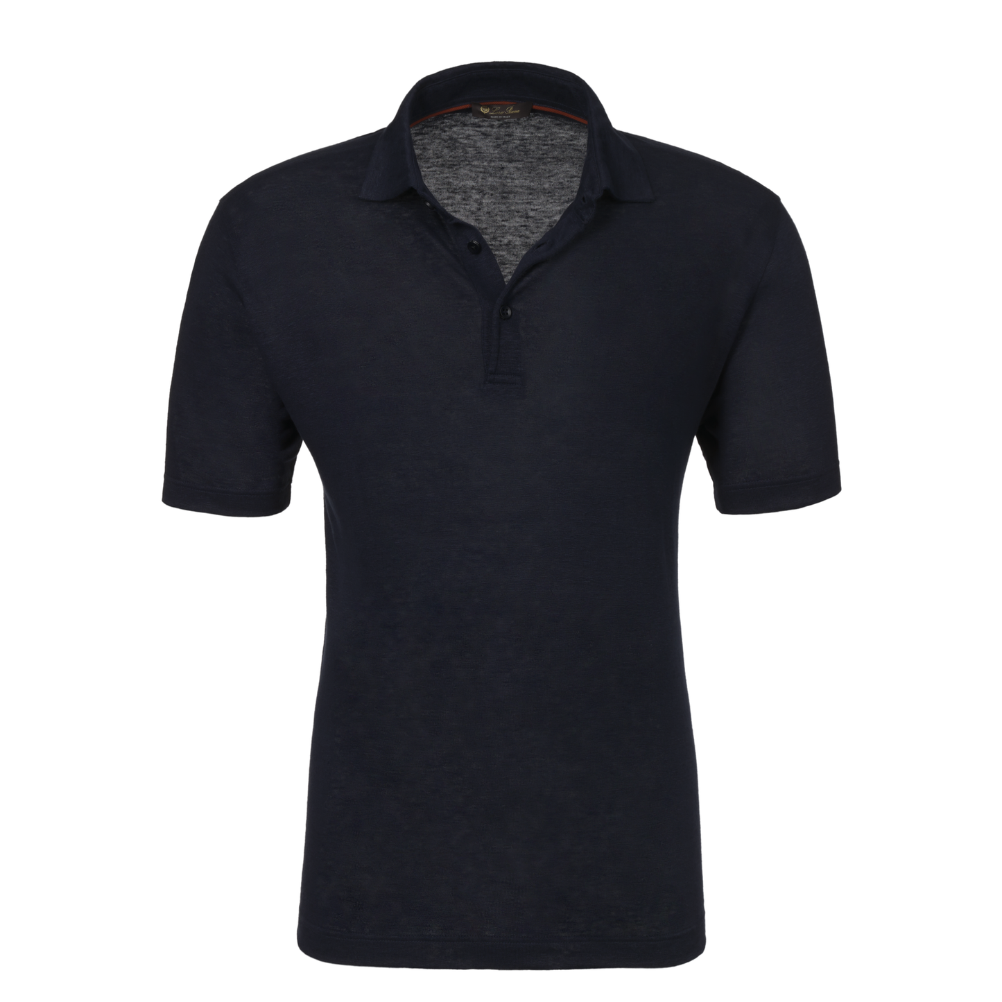 Linen Polo Shirt in Dark Blue