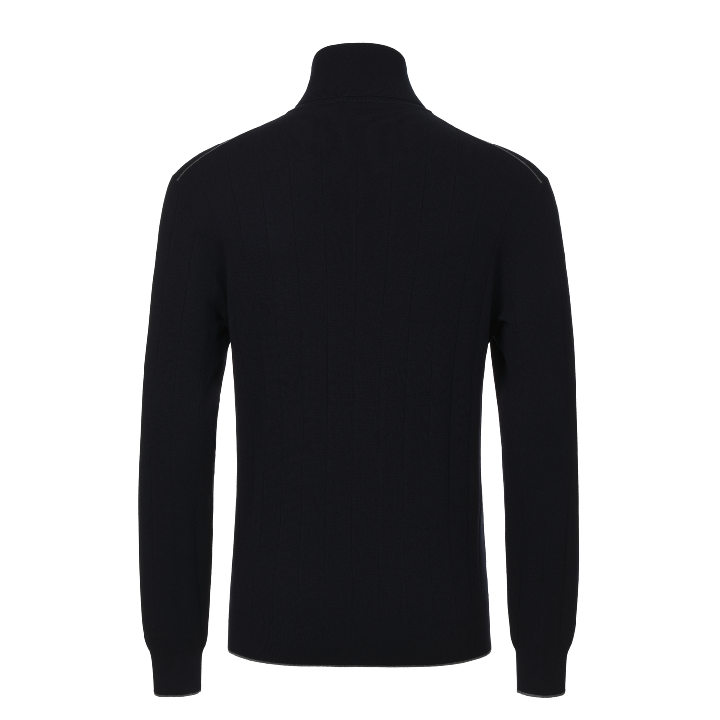 Turtleneck Ribbed Cashmere Sweater in Dark Blue