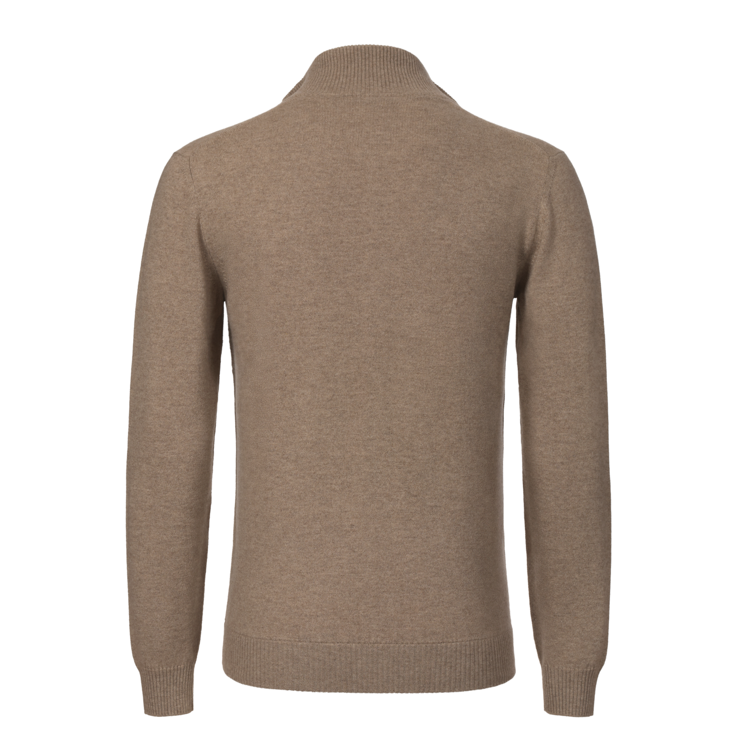 Cashmere Zip-Up Sweater in Light Brown