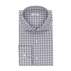 Fray Cotton Checked Shirt in White and Grey - SARTALE
