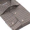 Fray Checked Flannel-Cotton Shirt in Brown - SARTALE