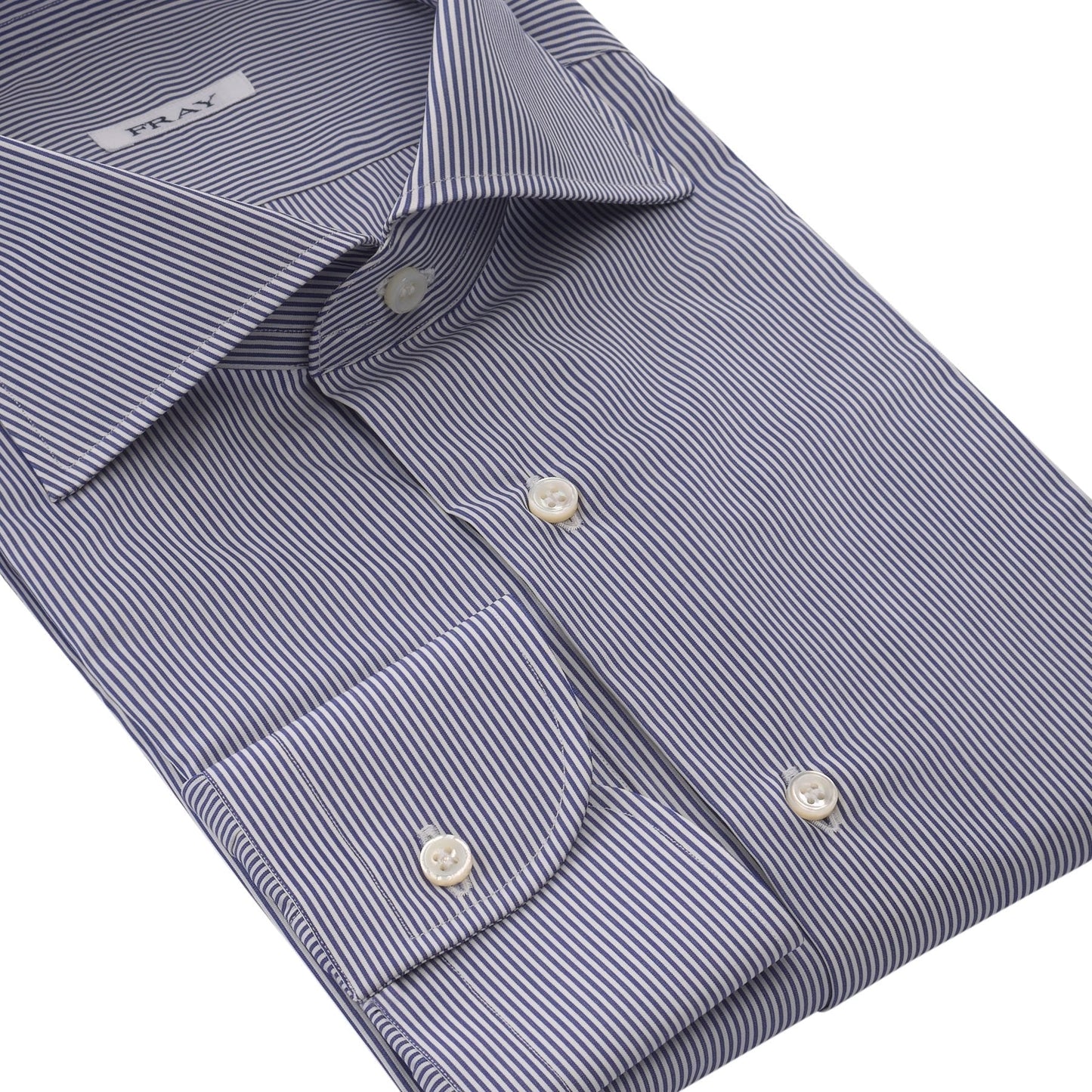 Fray Cotton Striped Shirt in Blue - SARTALE