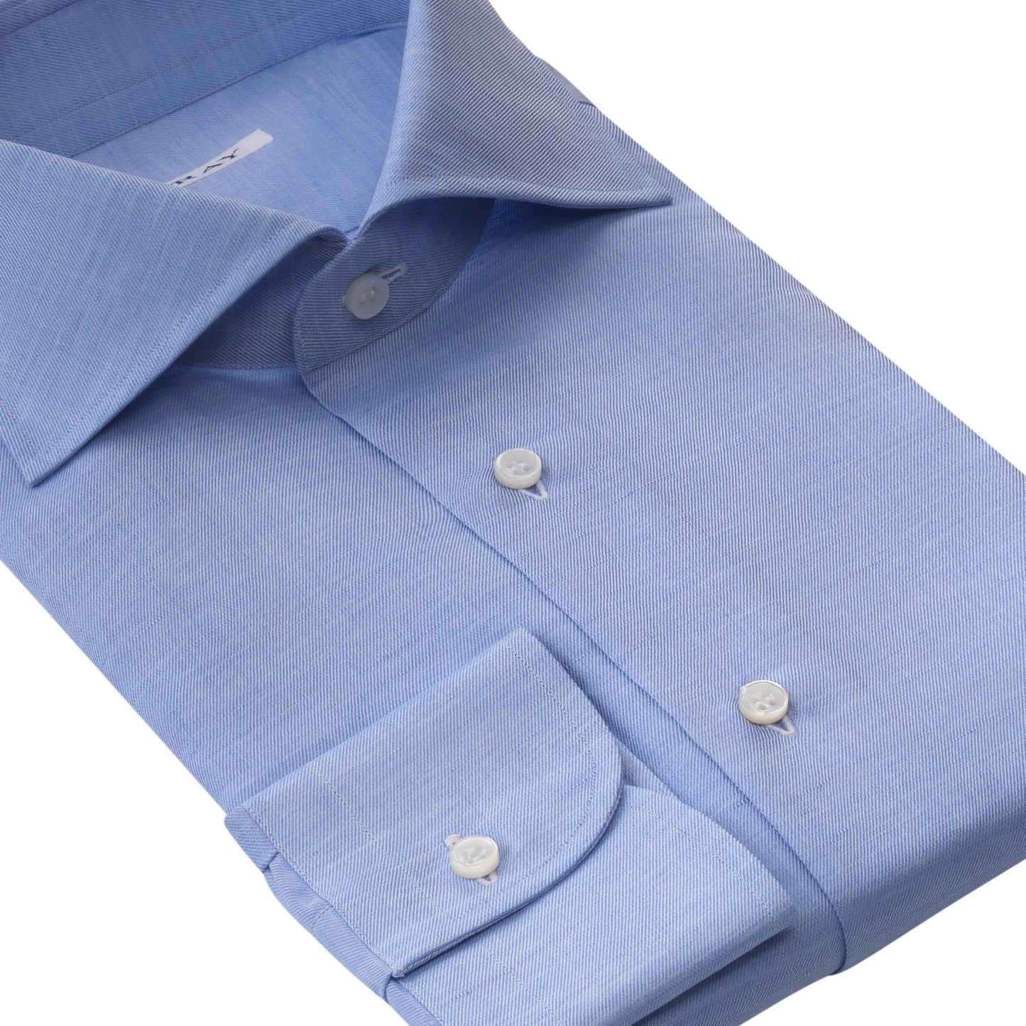 Fray Cotton and Linen-Blend Shirt in Light Blue - SARTALE