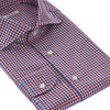 Checked Blue and Red Shirt with Cutaway Collar