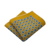Printed Linen Pocket Square in Yellow