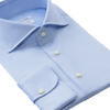 Emanuele Maffeis "All Day Long Collection" Pinstriped Cotton Light Blue Shirt with Shark Collar - SARTALE