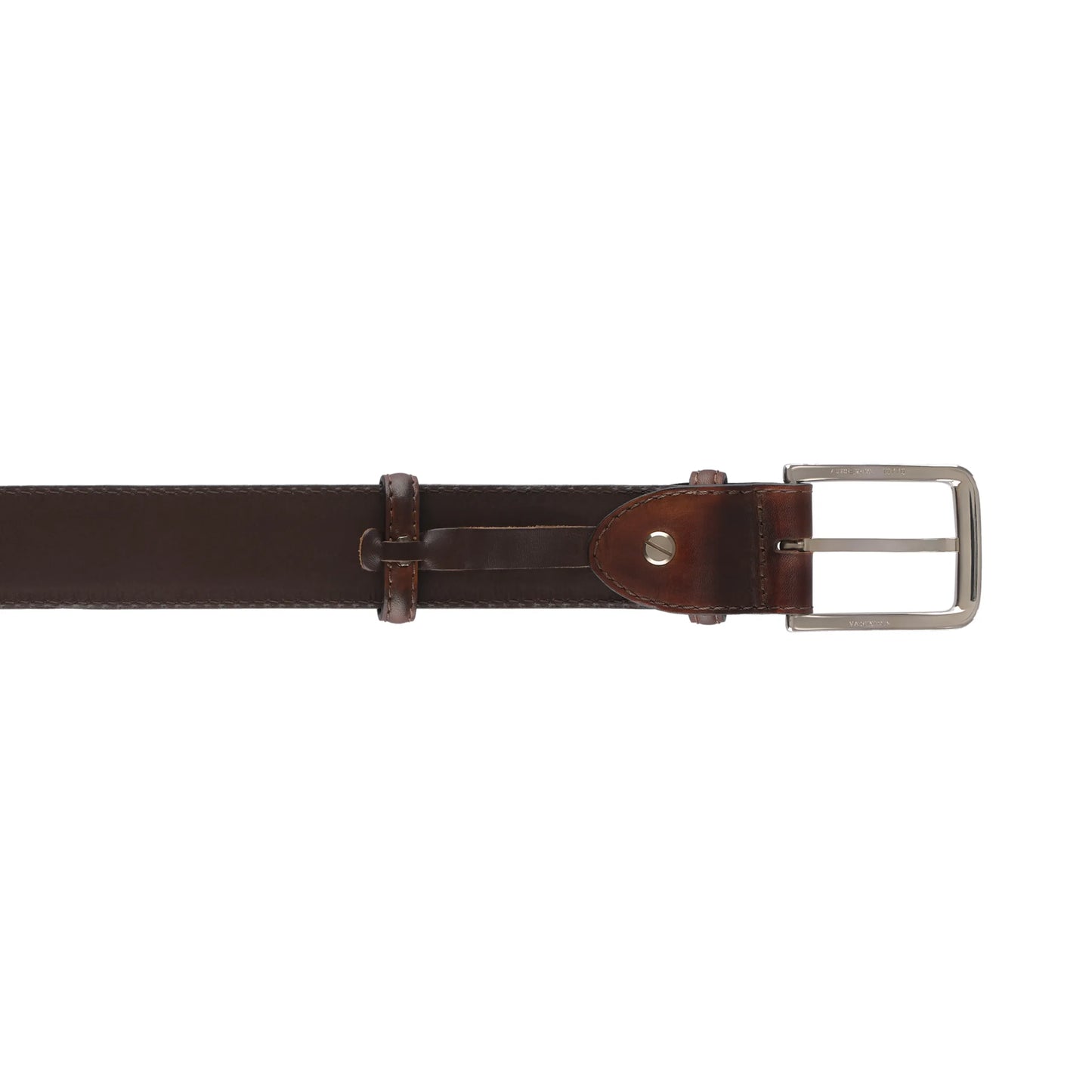 Bontoni Leather Belt in Legno Scuro