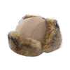 Cashmere Trapper Hat with Fox Fur in Beige