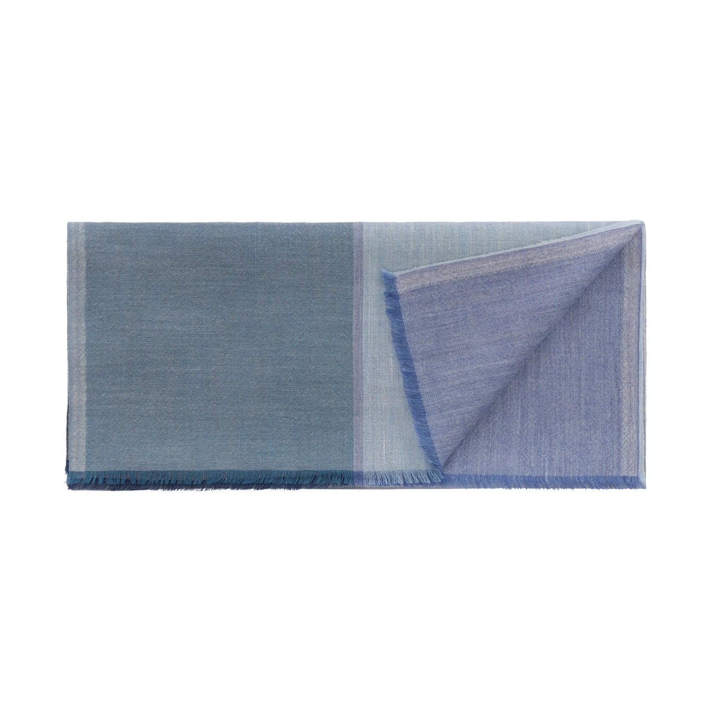 Cashmere-Blend Scarf in Sky Blue and Purple