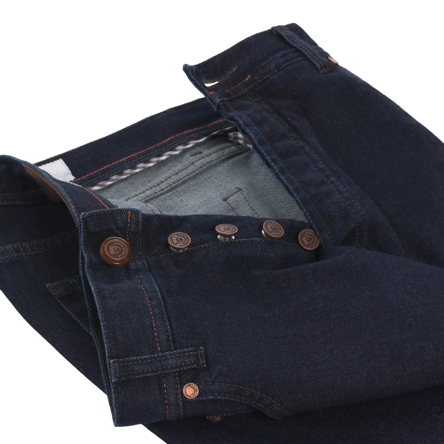 Slim-Fit Stretch-Cotton 5 Pocket Jeans in Blue