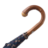 Chestnut Wood-Handle Striped Umbrella in Blue