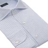 Classic Napoli Cotton Shirt with Striped Sticks in Light Blue