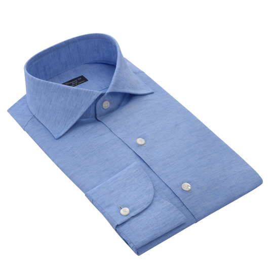 Klassisches Napoli Shirt in Hellblau Melange
