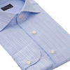 Check Cotton Classic Napoli Shirt in Light Blue