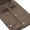 Linen Casual Napoli Shirt in Brown Mud
