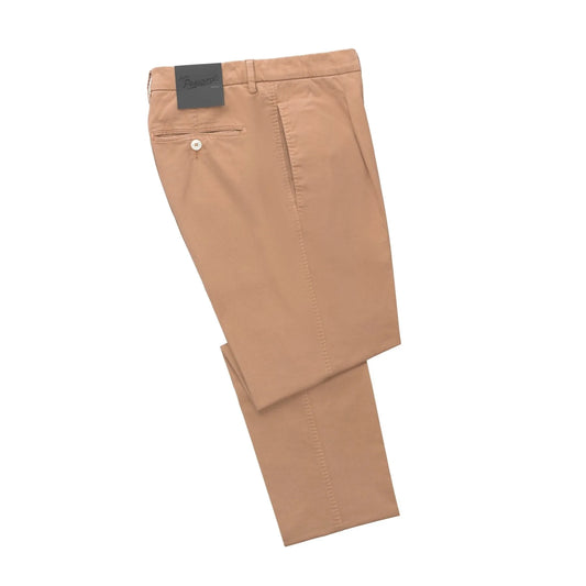 Slim-Fit Stretch-Cotton Trousers in Sand Brown Marco Pescarolo - Sartale