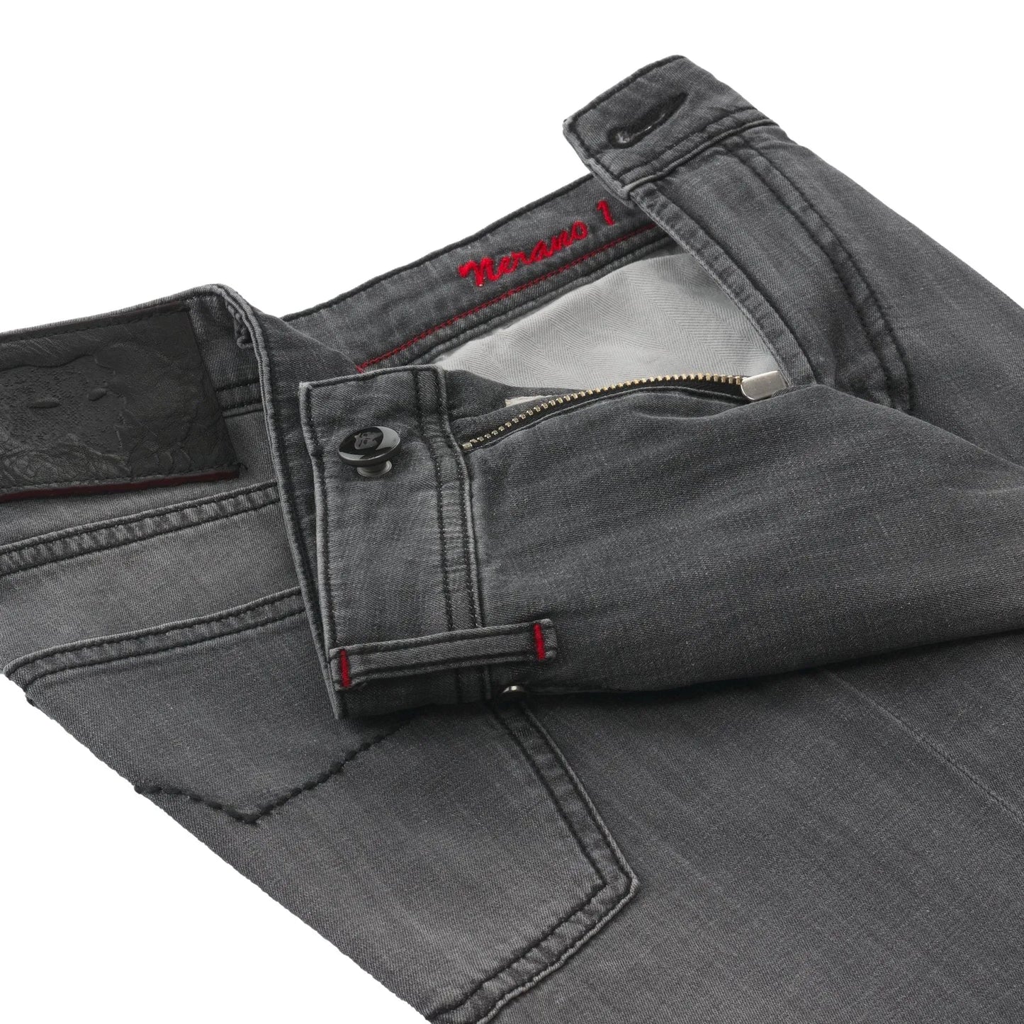 Regular-Fit Stretch-Denim 5 Pockets Grey Jeans