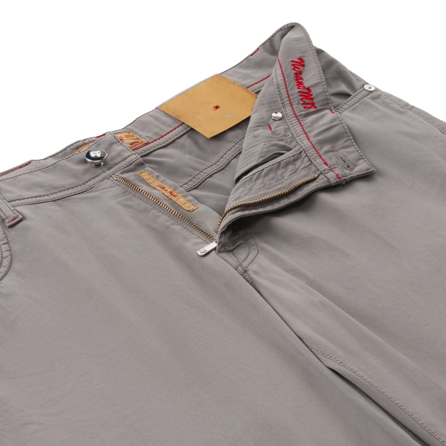 Marco Pescarolo Regular-Fit Cotton and Silk-Blend 5 Pocket Grey Trousers - SARTALE