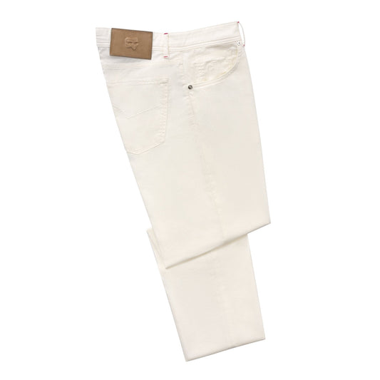 Marco Pescarolo Slim-Fit Cotton and Silk-Blend 5 Pocket Trousers in White - SARTALE