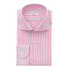 Fray Striped Cotton Shirt in White and Pink - SARTALE