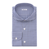 Fray Cotton Gingham Shirt in White and Blue - SARTALE