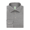Finamore Cotton Long Sleeve Polo Shirt in Grey - SARTALE