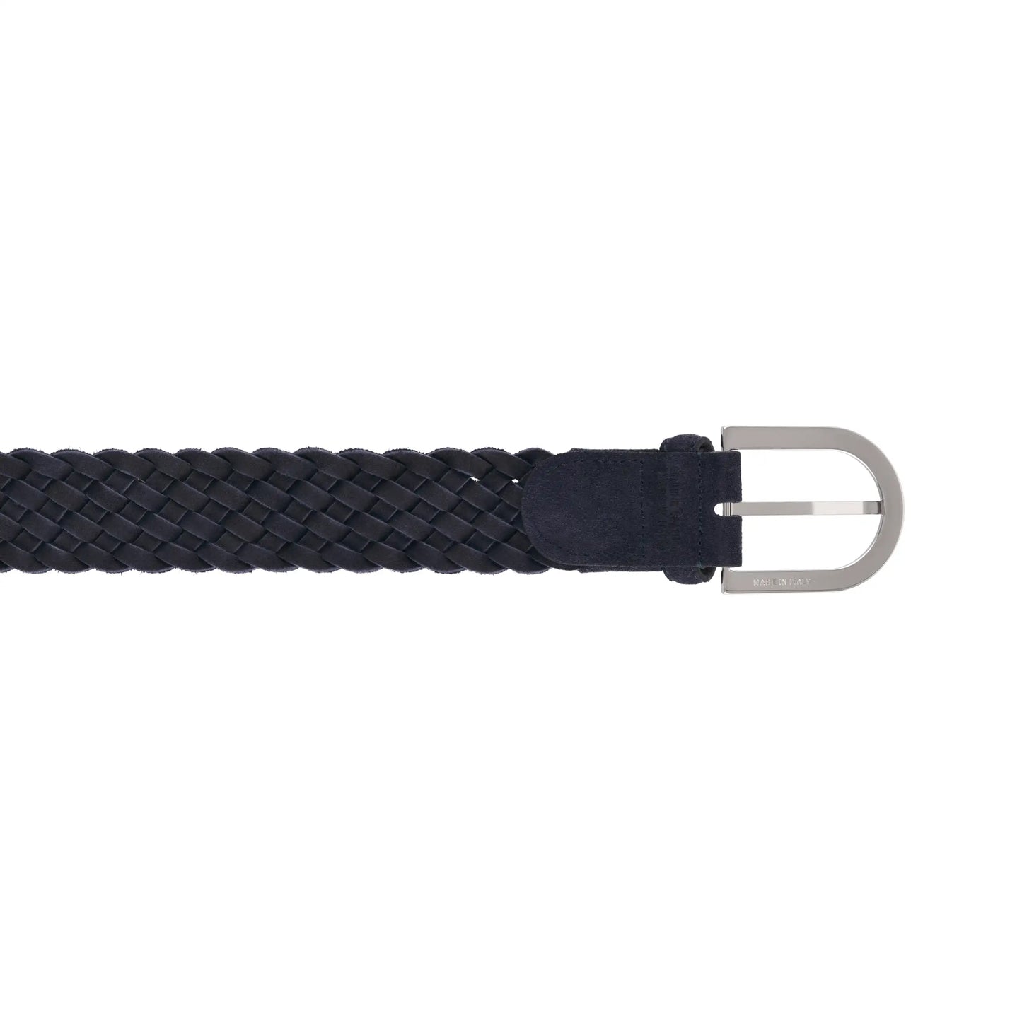 Leather Braided Belt in Royal Blue