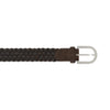 Leather Braided Belt in Marrone Brown