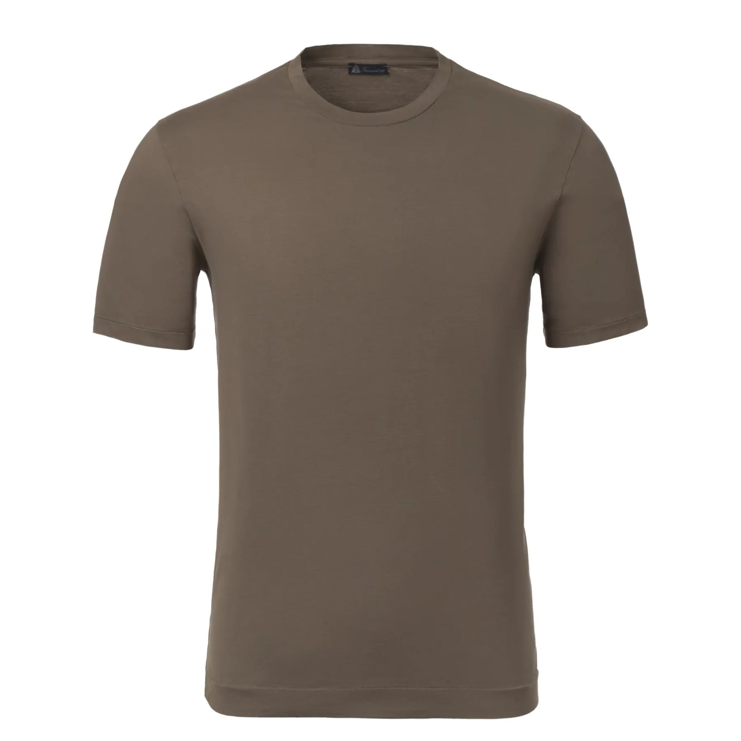 Baumwoll-T-Shirt mit Rundhalsausschnitt in Schlamm