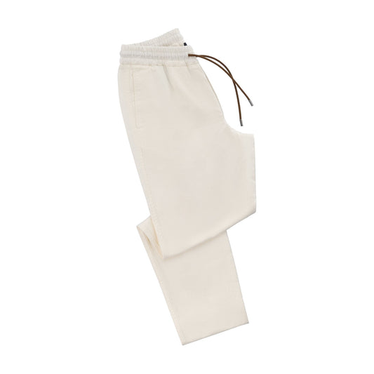 Sease Drawstring Cotton and Linen-Blend Trousers in White - SARTALE