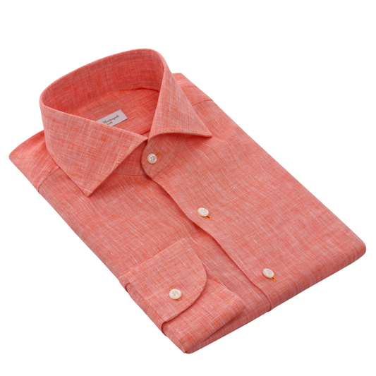 Leinenhemd in Pink Orange