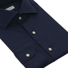 Cotton-Blend Shirt in Navy Blue