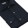 Leinenhemd in Solid Navy