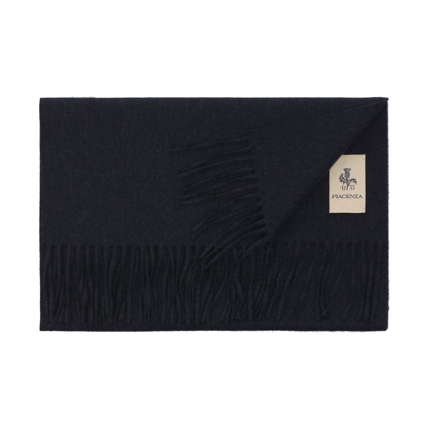 Piacenza Cashmere Fringed Cashmere Scarf in Navy Blue - SARTALE