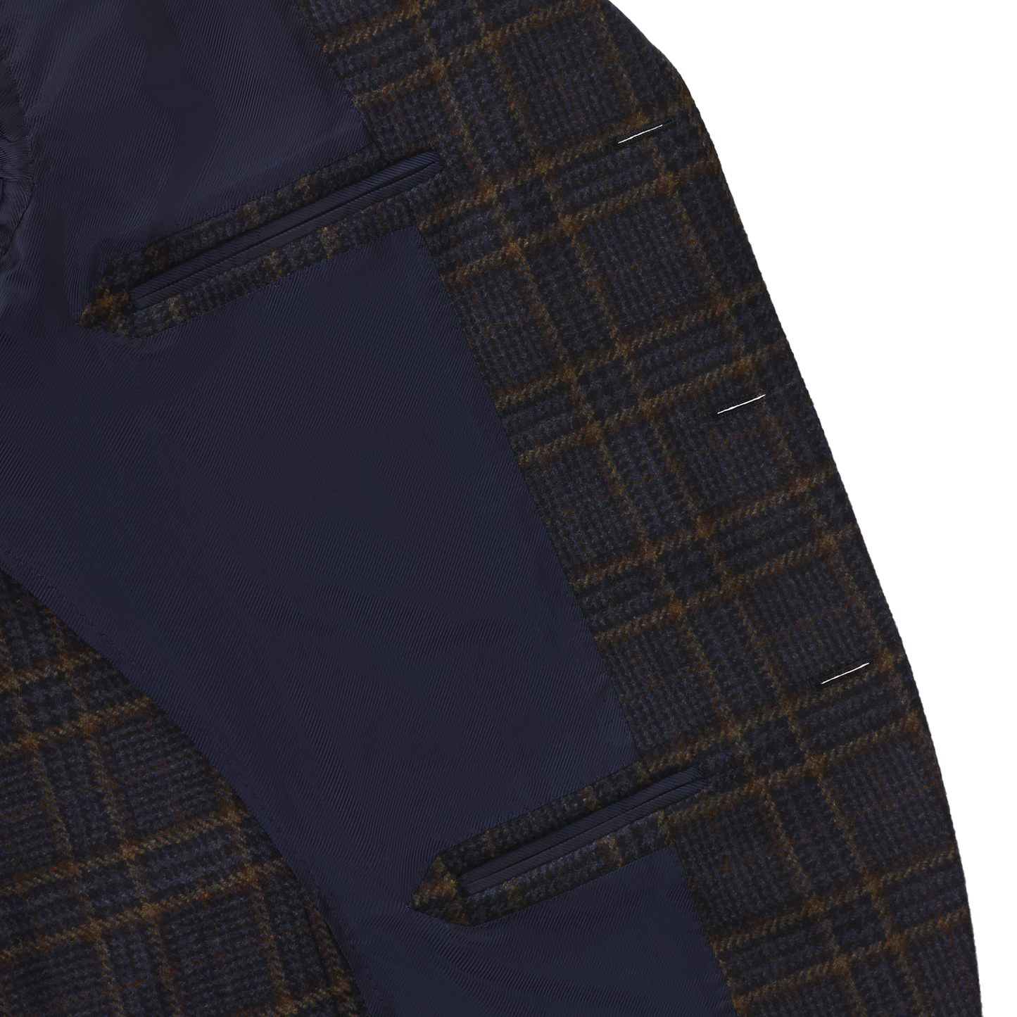 De Petrillo Single-Breasted Plaid-Check Wool Jacket in Blue. Exclusively Made for Sartale - SARTALE