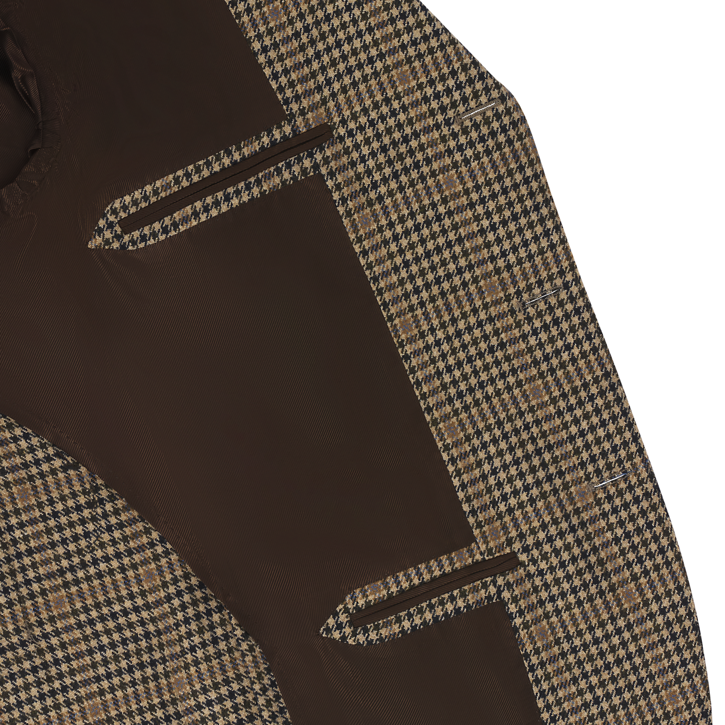 De Petrillo Single-Breasted Houndstooth Wool Jacket in Brown. Exclusively Made for Sartale - SARTALE