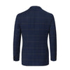 Single-Breasted Checked Wool-Blend Jacket in Blue and Grey