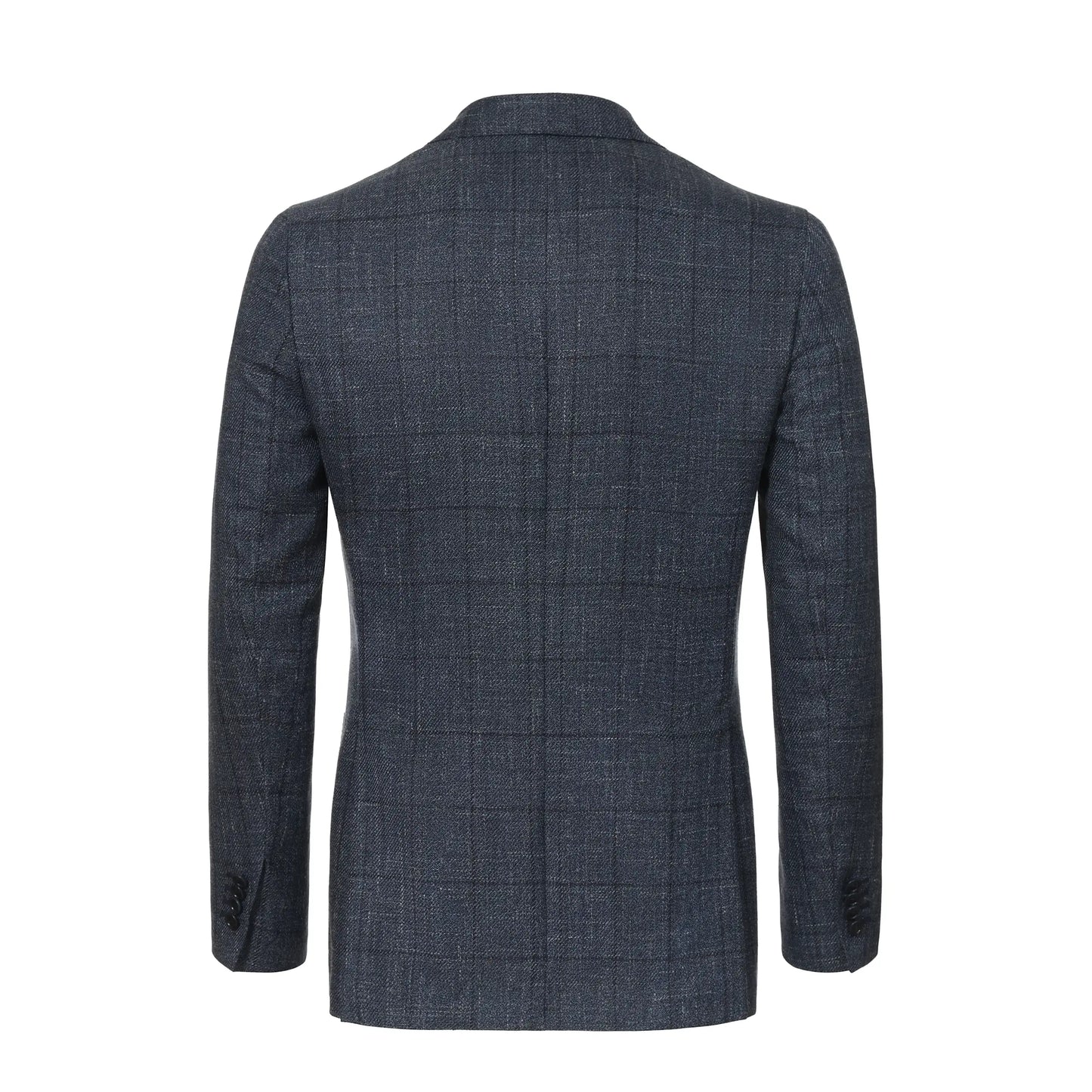 Single-Breasted Wool-Blend Jacket in Silver Blue