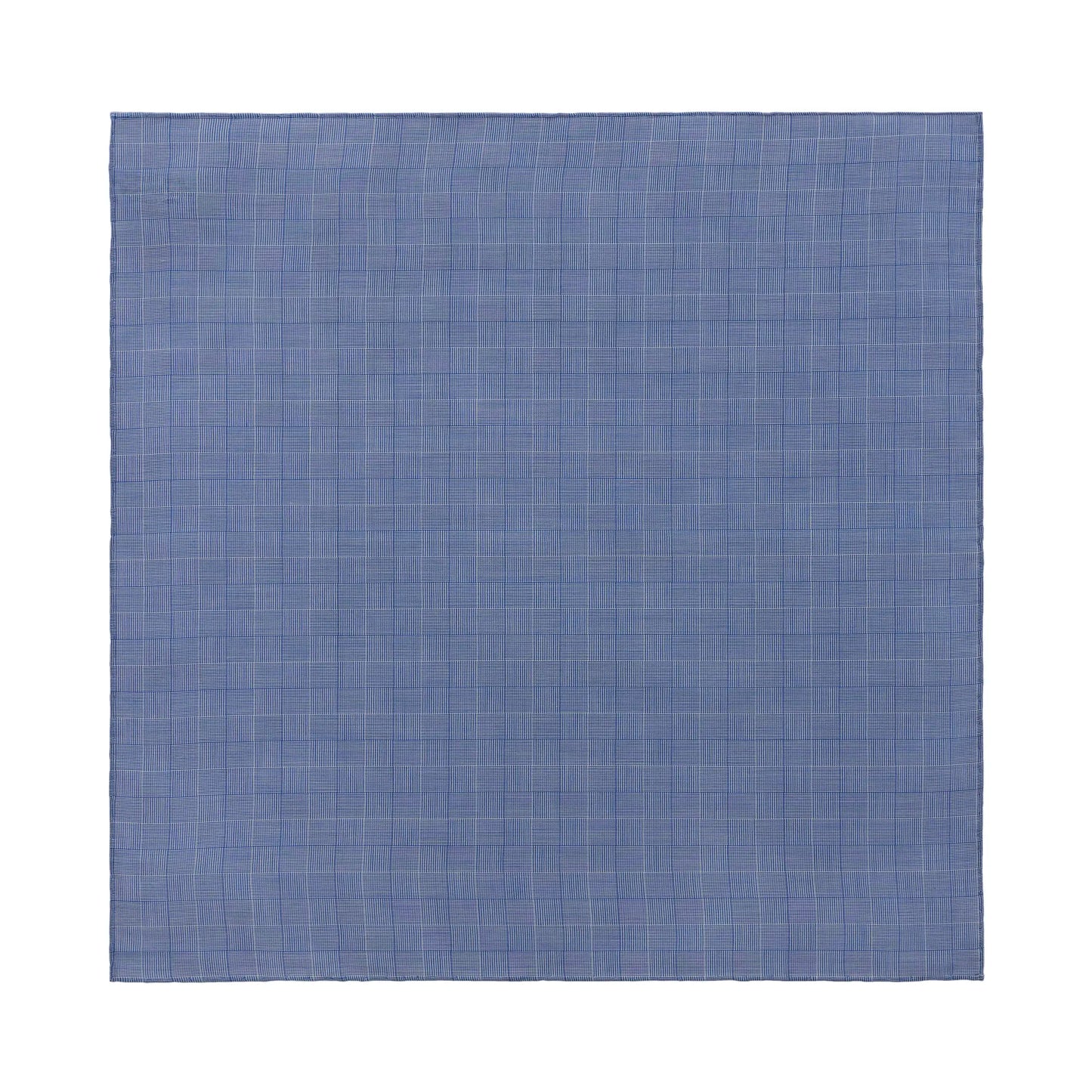 Checked Cotton Pocket Square in Blue